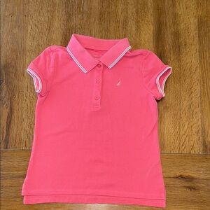 Nautica Pink Polo Shirt Classic Design Short Sleeves